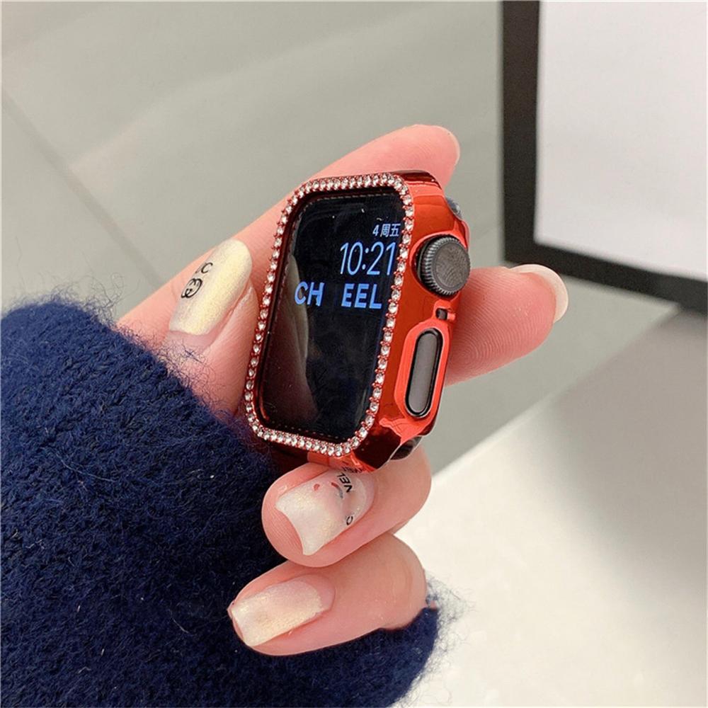 Чехол Diamond PC для Apple Watch Series10 9 8 7 6 SE ultra Bling защитный бампер блестящая рамка для IWatch 46 мм 42 мм 40 мм 41 мм 45 мм 44 мм 49 мм крышка