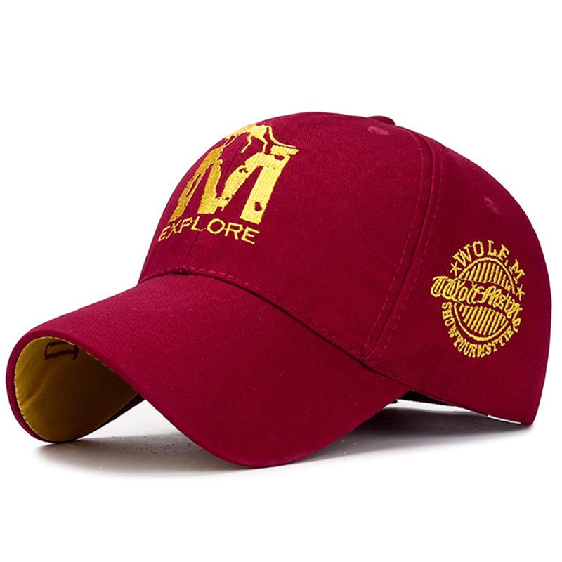 WOLF M Letter Baseball Cap for Men Women Streetwear Dad Hat Summer Sun Visor Trucker Cap