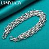 925 Sterling Silver Chain Bracelet Fashion Charm Fine Jewelry