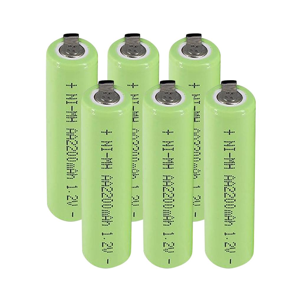 Батарея AA, 2200 мАч, 1,2 В, NiMH аккумуляторы типа AA со сварочными выступами для электрической зубной щетки, бритвы 2A