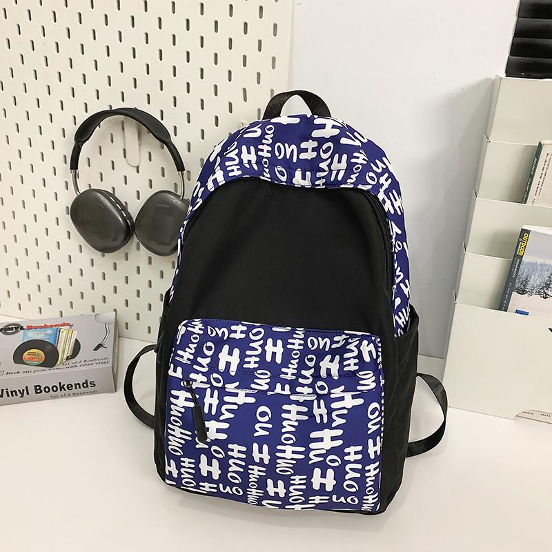 Большая вместительная школьная сумка в стиле колледжа для мужчин и женщин с буквенным принтом, студенческий компьютерный дорожный рюкзак