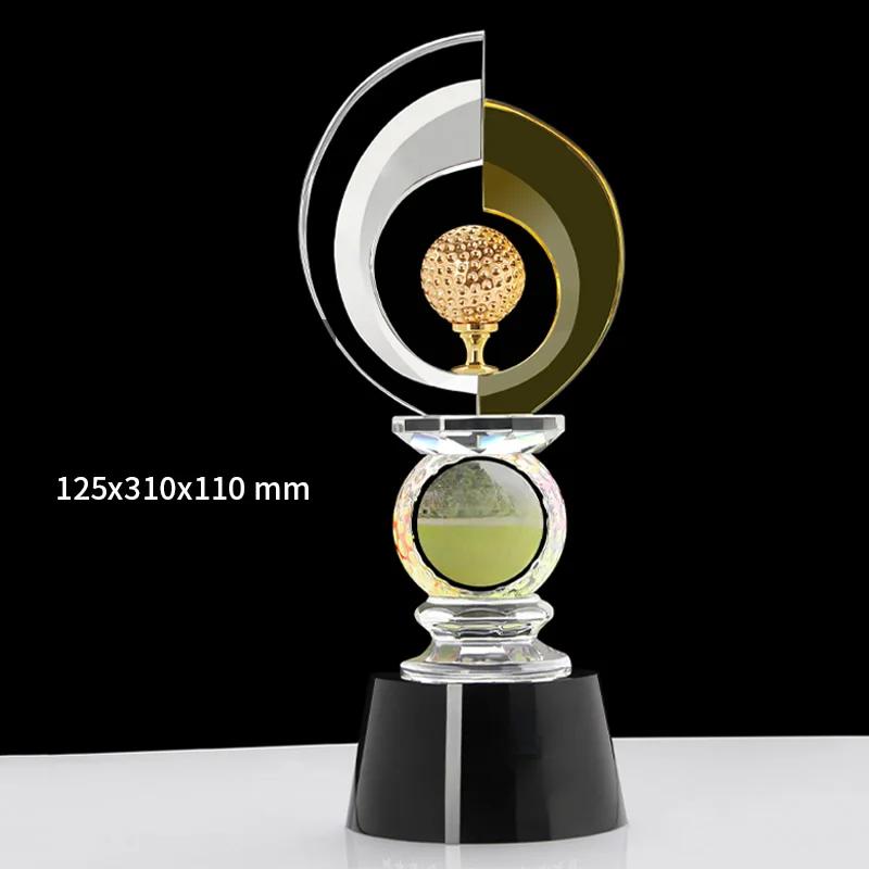Customized High-End Sports Golf Crystal Trophy, One shot Hole, Competition Award Medal, New Home Decoration, Free Engraving, 1Pc