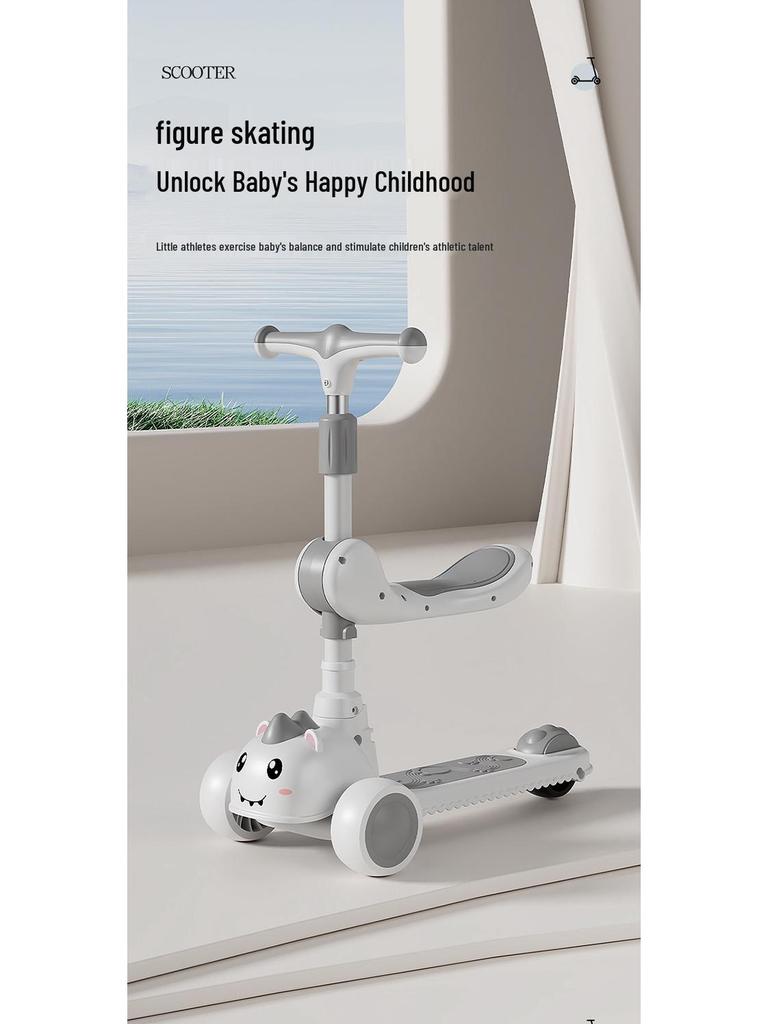 Детский складной самокат - Возраст 2-10 лет, для мальчиков и девочек