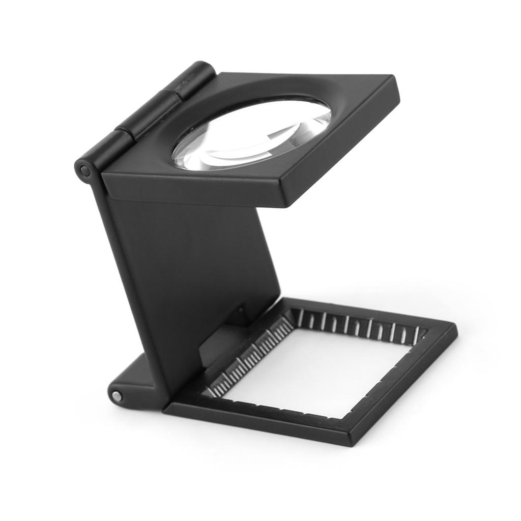 Three Folding 10X Magnifier Zinc Alloy Magnifier Magnifying Glass with Scale Magnifying Glass Small