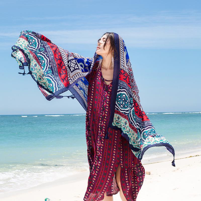 180*90см Дорожные Пляжные Солнцезащитные Шарфы для Женщин Бикини Большой Парео Шарф Бразильский Купальник Пляжная Накидка Шали