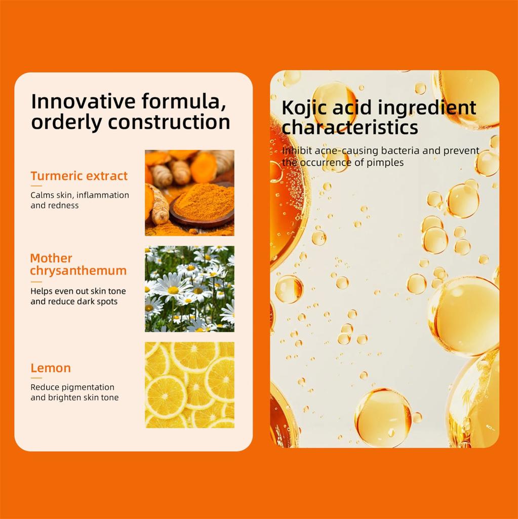 TurmericCleansing Pads, KojicAcid And TurmericCleansing Pads Helps Balance Skin Oil And Water, Remove The Excess Epidermis 50ml