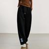 Women's Embroidered Cotton-Blend Casual Arc Pants