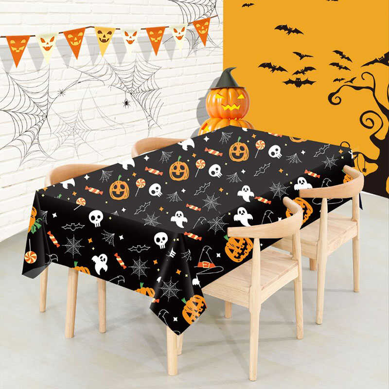 Halloween Decoration Terror Tablecloth Halloween Party Horror Table Cover Halloween Decorative Spider Web Tablecloth Spooky Deco