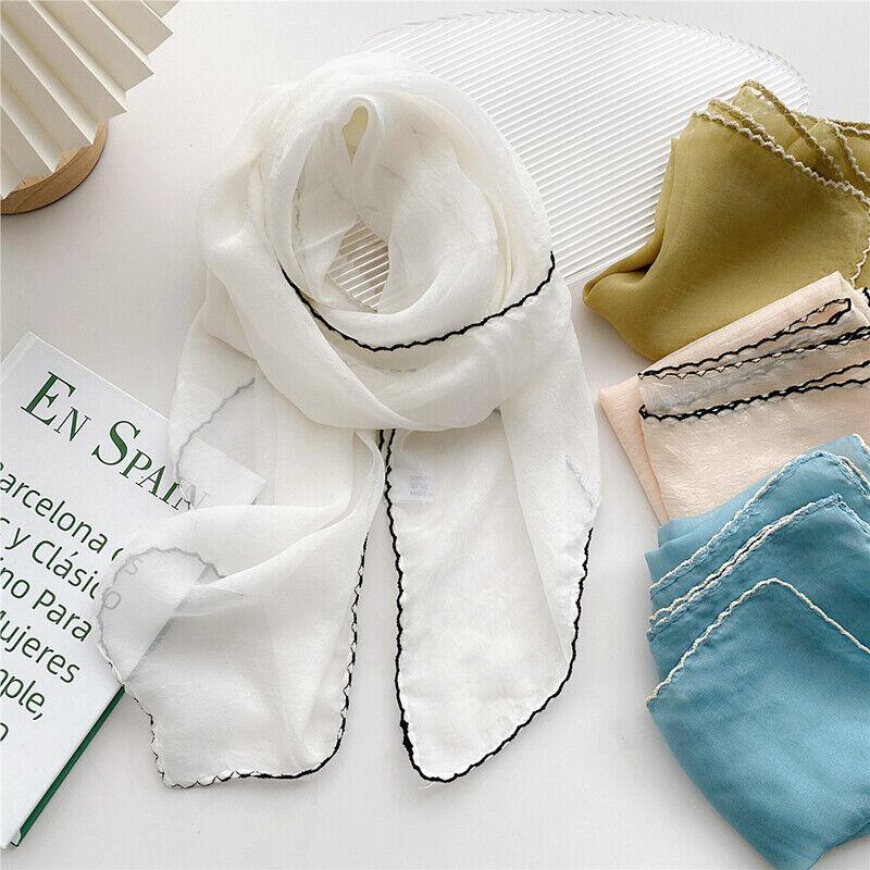 Women Ladies Square Chiffon Neck Head Scarf Scarves Wrap Soft Stole Shawl *