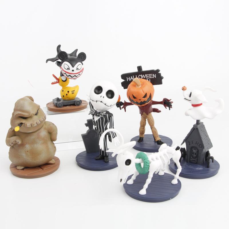 6Pcs/Set Anime Figure The Nightmare Before Christmas Jack Skellington Doll Action Figure Model Toys Gift