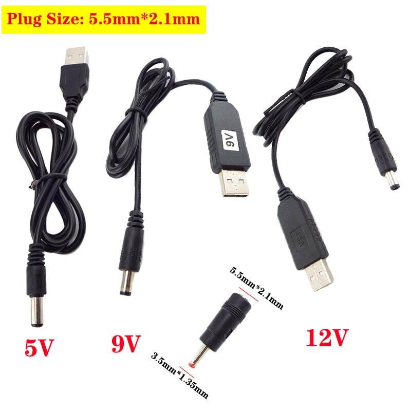 USB 5V To DC 5V 9V 12V 3.5mm Power Boost Line Step UP Module USB Connector Converter Power Adapter Cable 2.1x5.5mm