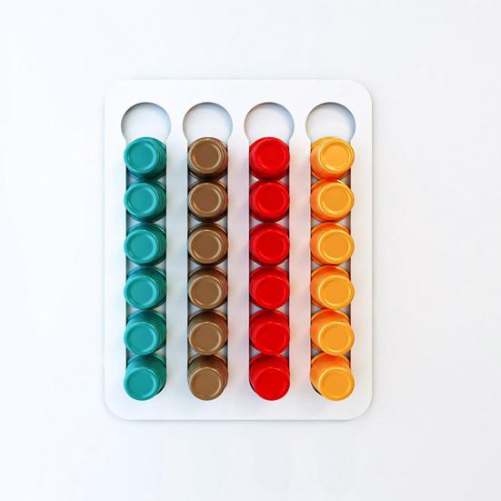 Стойка для хранения кофейных капсул, большая вместимость, многоуровневая конструкция, высокая несущая способность, легко чистится, держатель для кофейных капсул, настенный органайзер