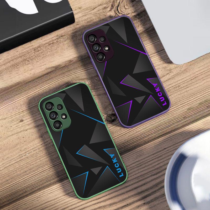 Линия Ромбовидная Сетка Для Samsung Galaxy S10 4G S20 11E 30 S21 21Fe 22 S24 Pro S23 Ultra 5G S8 S9 Чехол для телефона из закаленного стекла