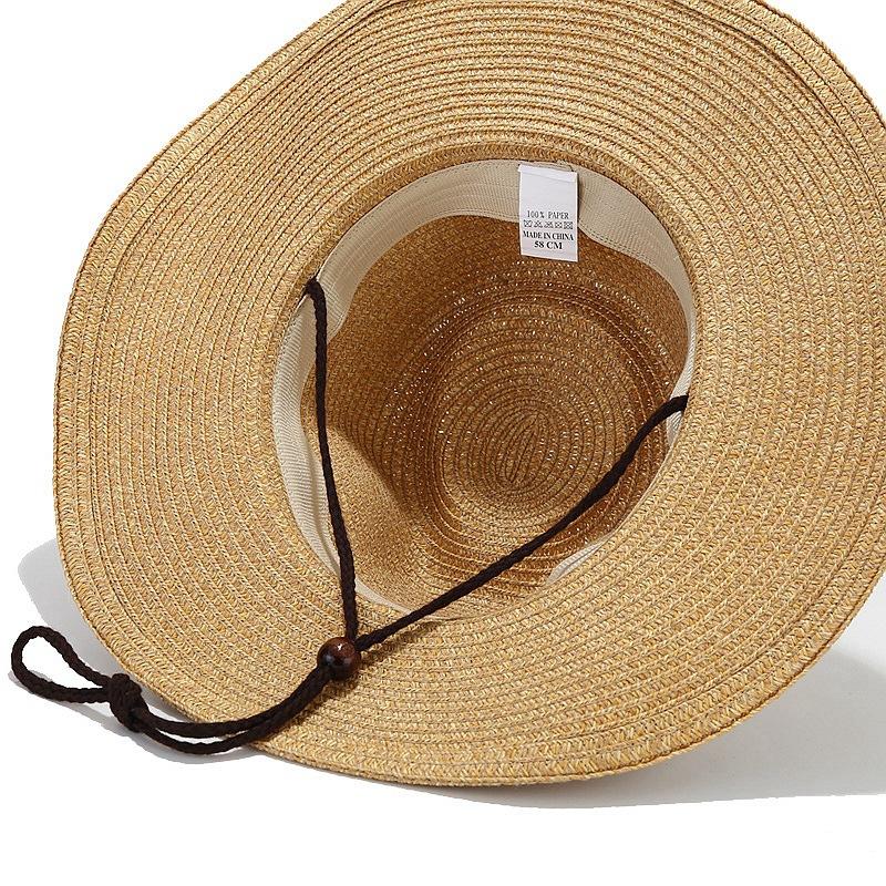 Outdoor Hat with Plastic Large Brim Sun Hat, Western Cowboy Style Straw Hat, Light and Easy To Carry, Suitable for Giving To Friends and Family