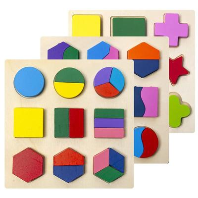 Монтессори Деревянный Пазл на Сопоставление Геометрических Форм для Раннего Детства
