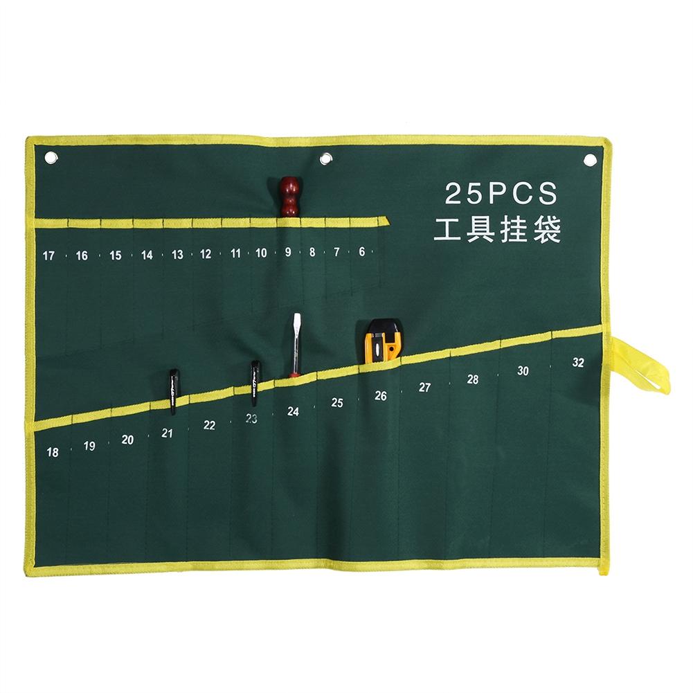 1 шт. прочный брезентовый гаечный ключ, сворачивающийся мешок для хранения инструментов, зеленый