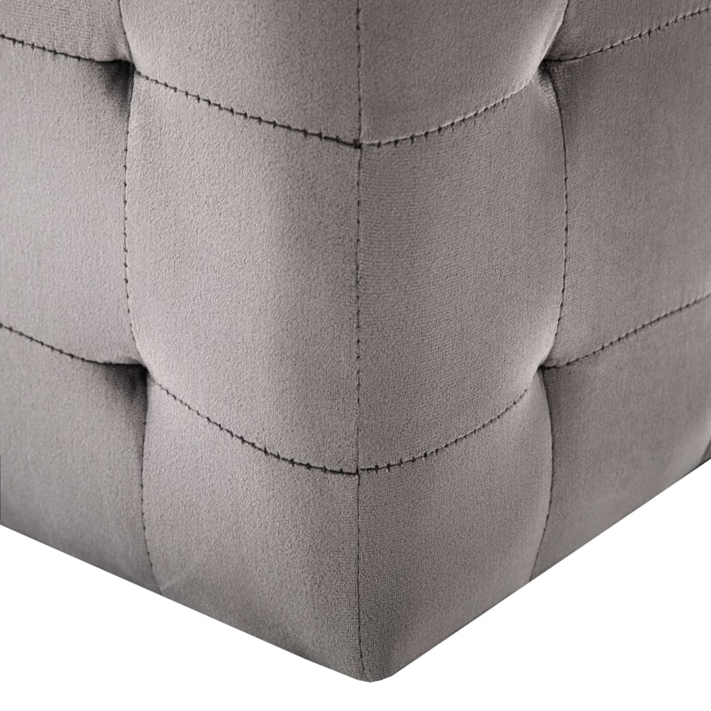Nightstands 2 pcs Gray 30*30*30 cm Velvet Fabric