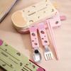 304 Stainless Steel Popsicle Tableware Set Reusable with Storage Box Ice Cream Cutlery Set Cartoon Pattern