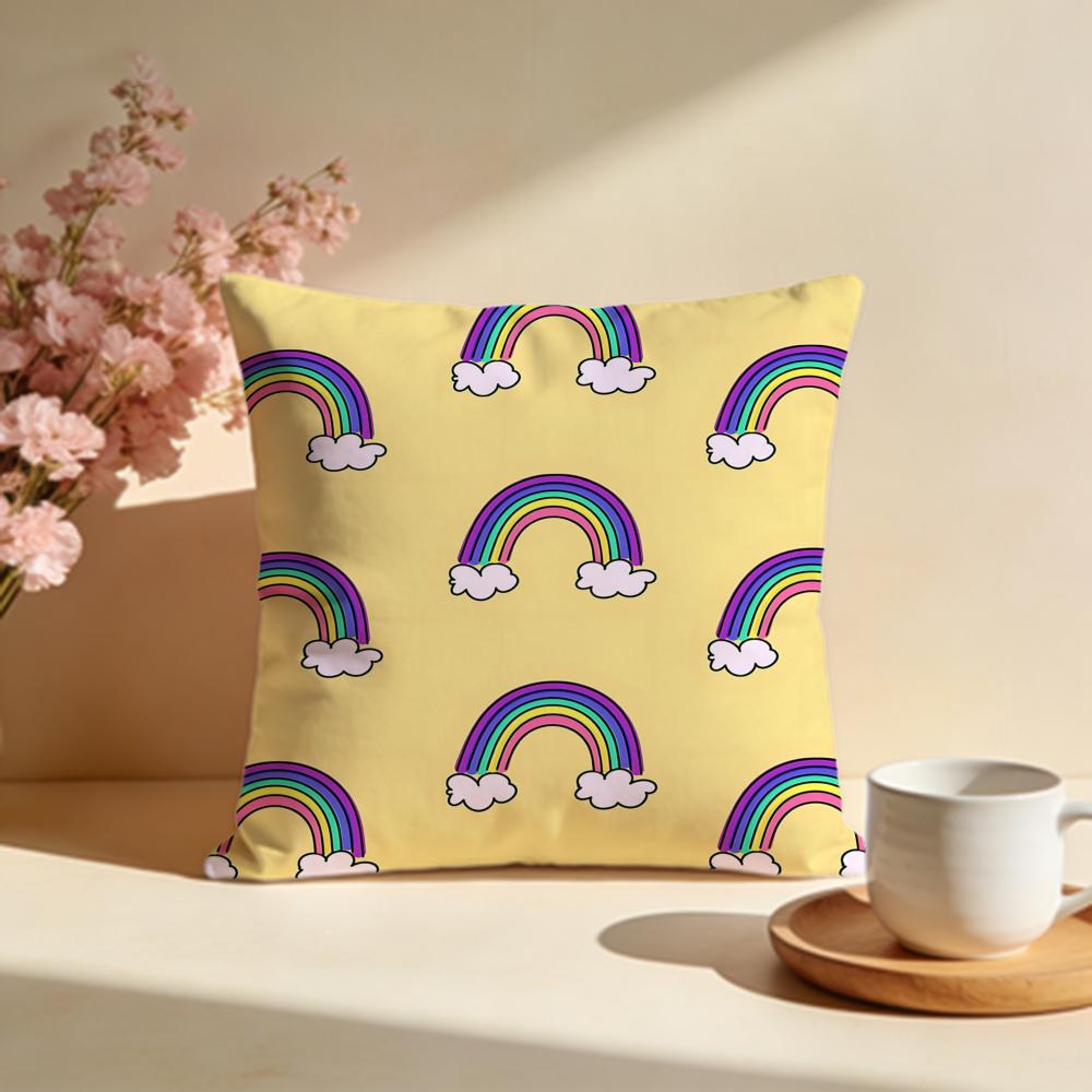 Vibrant Rainbow Cushion Cover Soft Pillow Cases for Home Bedroom Living Room Sofa