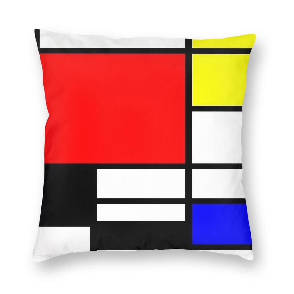 Piet Mondrian Minimalist Pillowcase Polyester Linen Velvet Printed Zip Decor Car Cushion Cover