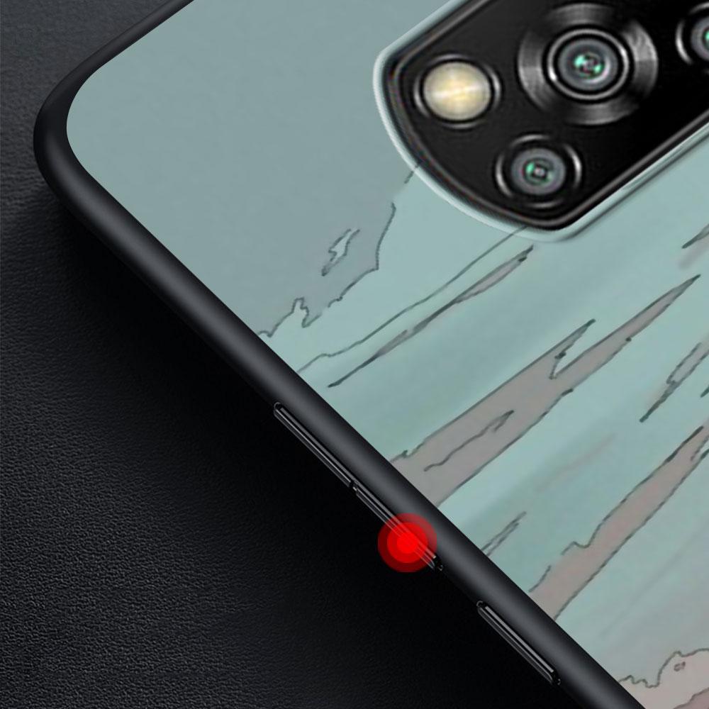 Чехол с японским аниме-пейзажем для Xiaomi Poco X3 NFC X5 F4 F3 M4 Pro X4 GT M5s M5 Pocophone F1 M3 Black Phone Cover