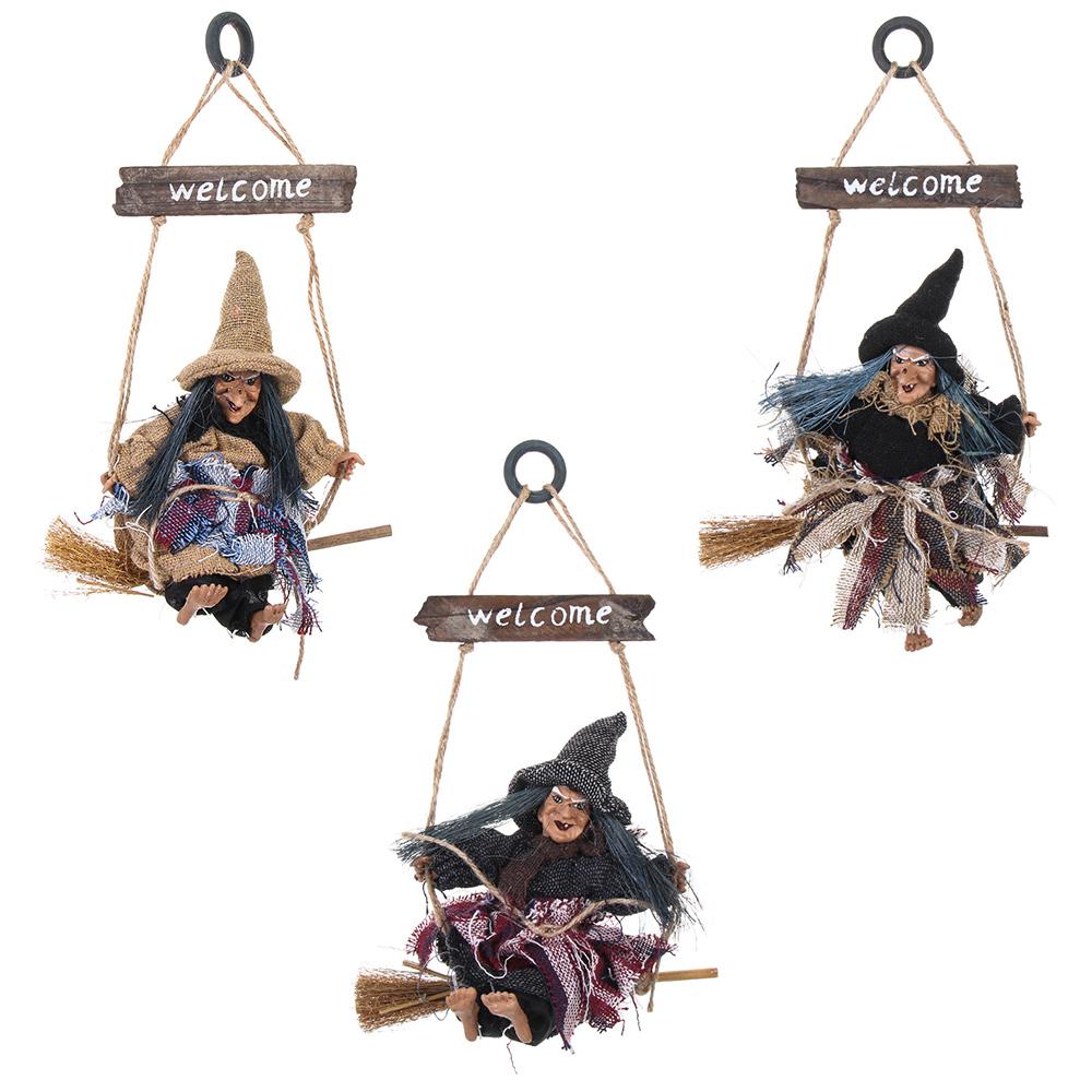 Party Decoration Home Door Bar Club Decor Haunted House Props Halloween Hanging Ghost Witch Dolls