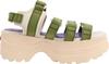 Женские комбинированные сандалии Yosuke, цвет оливковый, размер 22,5 см, 2810128