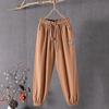 Summer Cotton Linen Harem Pencil Pants Women's Thin Elastic Loose Large Size Casual Capris
