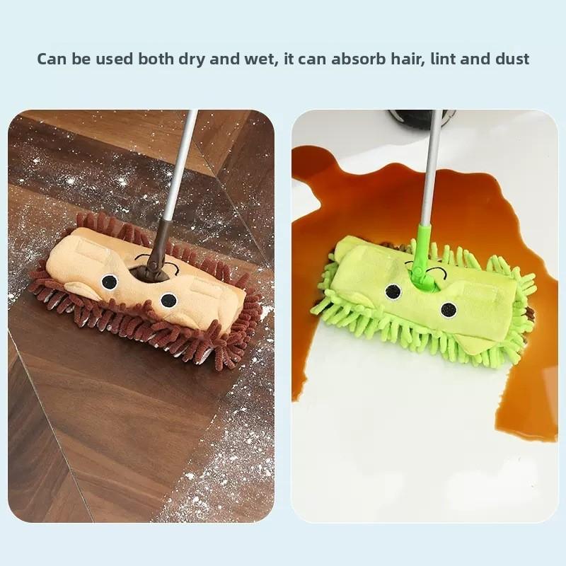 Cleaning Childrens Play Mop Set With Reusable Dustpan Flat For Educational Tool