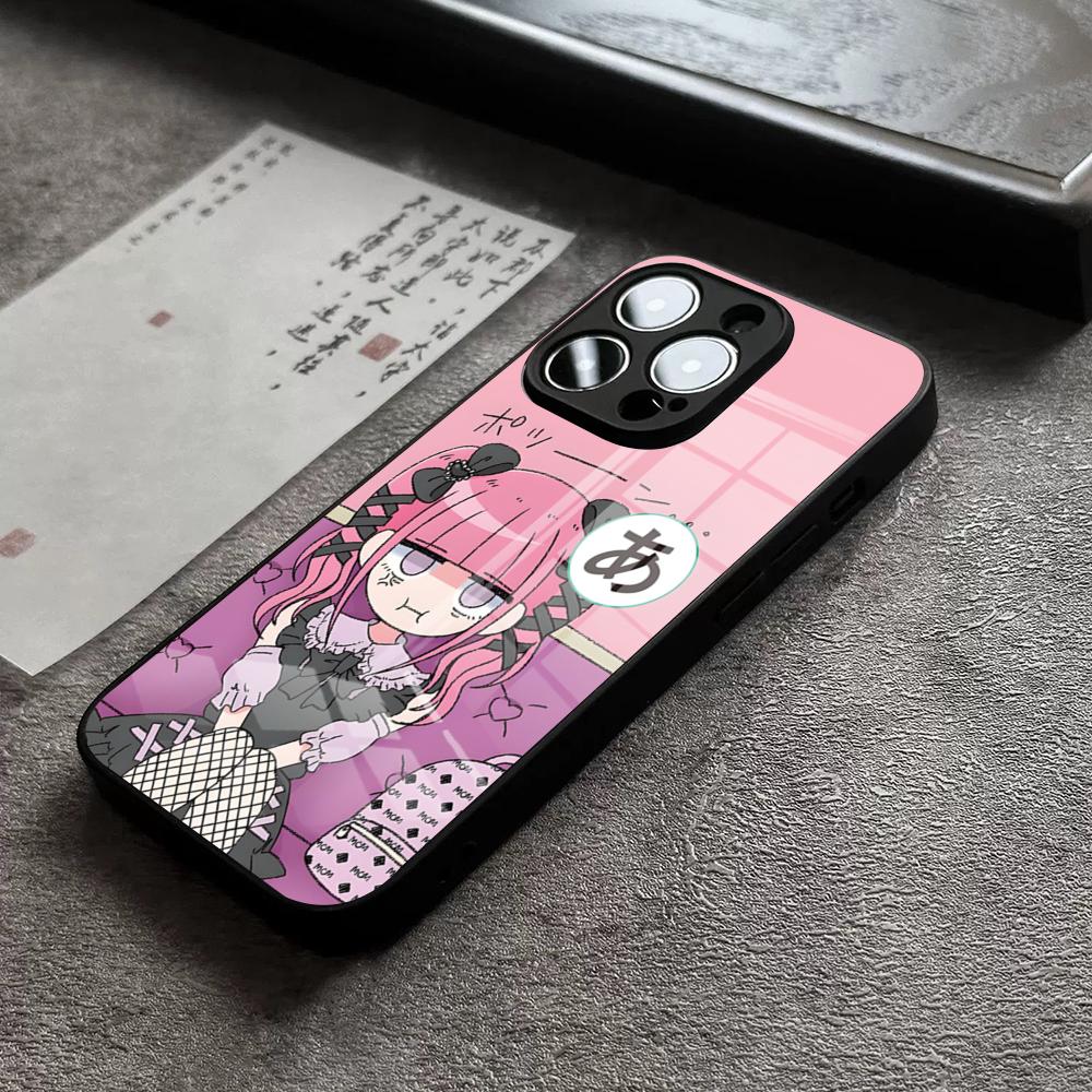 M-Menhera Chan Комикс Чехол для телефона Для iPhone 16 Pro Max 15 Plus 14 Pro 12 11 13 Mini X XR XS Max 8 7 Plus SE Стеклянная крышка