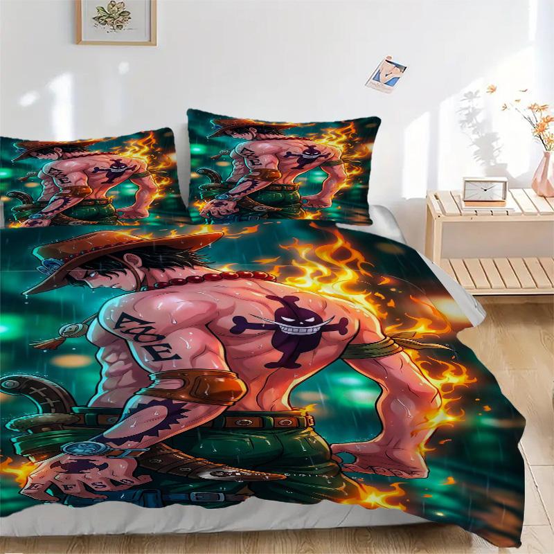 Flame Warrior Bedding 3 Piece Set HD Print Duvet Cover Pillowcases for Teens Adult Bedroom Decoration Christmas Gift C339