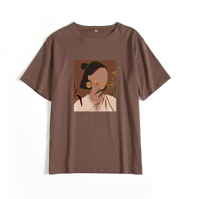 Женские футболки с короткими рукавами Hirsionsan с эстетическим принтом, лето 2021, шикарные модные свободные футболки, повседневные женские топы с готическим графиком