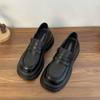 Лоферы женские 2025 осень новая мода универсальные квадратный носок ретро платформа британский стиль маленькие кожаные туфли универсальные одинарные туфли