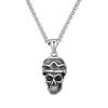 Stainless Steel Titanium Pendant Personality Fashion Men'S And Women'S Glasses Motorcycle Skull Pendant Necklace