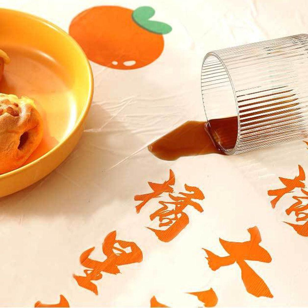 20Pcs Oil Proof Round PVC Tablecloth Plastic Fresh Fruit Tablecloth Desk