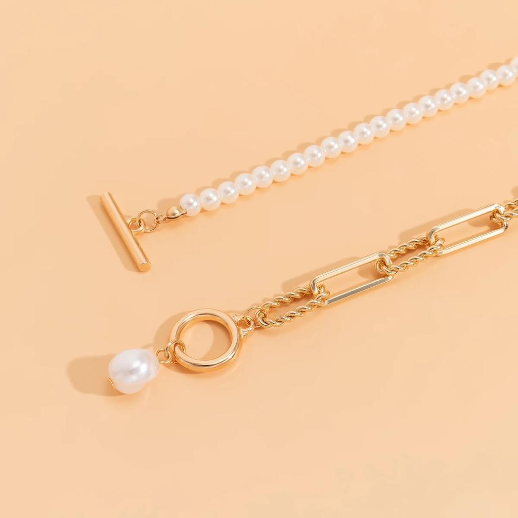 2 шт./компл. винтажная искусственная цепочка из жемчуга, ожерелье для женщин, модное готическое OT пряжка, кулон, чокер, ювелирные изделия, свадебные аксессуары