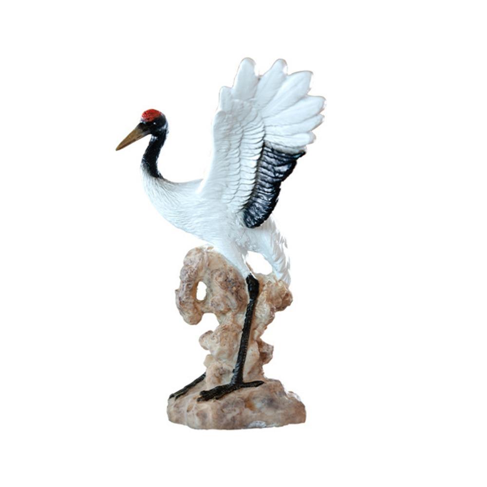 Украшение для тумбы под телевизор Kawaii Сказочный журавль Скульптура Мультяшный Мини-журавль Украшение из смолы Прочная современная статуэтка Сказочного журавля Рождество