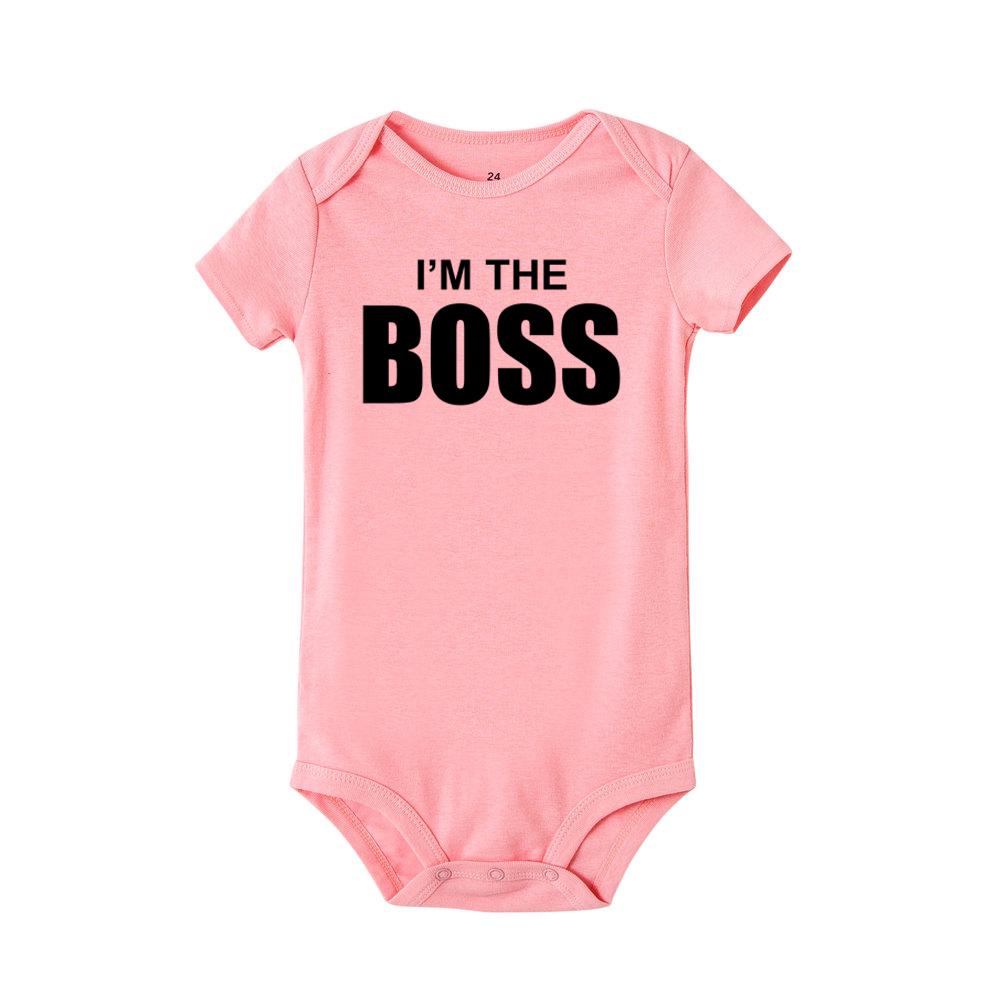 Забавный хлопковый комбинезон с принтом «Я босс» для новорожденных, милый комбинезон для малышей, боди