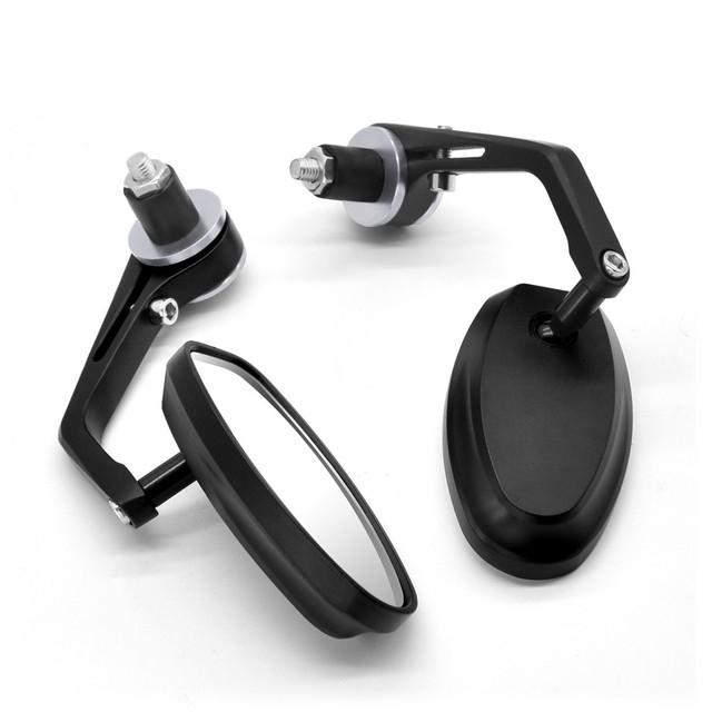 Motorcycle Handle Bar End Mirror 7/8" 22 mm Side Rearview Mirrors Smoke Blue Lens For Ducati BMW Honda Suzuki Kawasaki