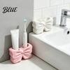 Стильный Декор Ванной Комнаты 3D Печатный Держатель для Зубных Щеточек в Виде Банта Настенная Чашка с Двойным Отверстием для Бытовых Аксессуаров для Мытья & Зубной Пасты Милый Органайзер