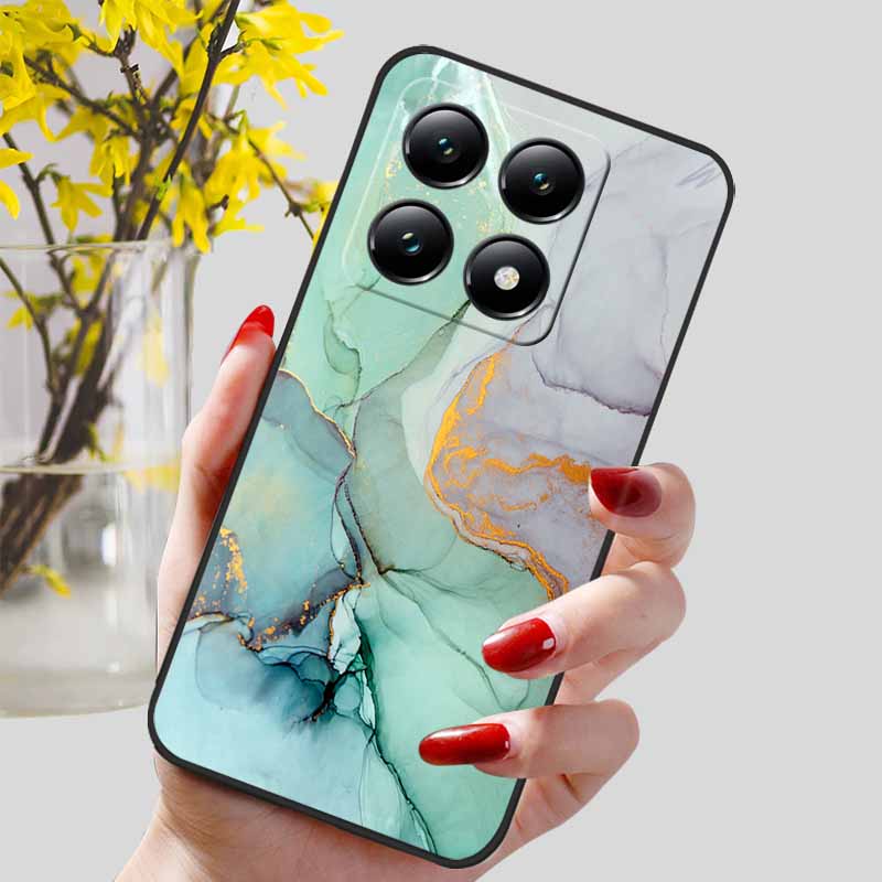 Для Xiaomi 14T / 14T Pro Чехол Модный Черный ТПУ Мраморный Расписной Чехол для Xiaomi 14T Pro Ударопрочный Корпус Capa Силиконовый Мешок 6.67''
