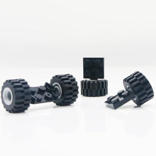 Tire Wheel and Axle Set - 56 Pieces Brick Accessories Basic Classic Building Blocks Toys, Car Truck Wheel Parts