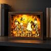 Seasonal Shelf Accents Ghost Photo Frame Lamp, Halloween Lighted Shadow Box, Decorative Desktop Night Lights Gothic Skeleton Table Centerpiece