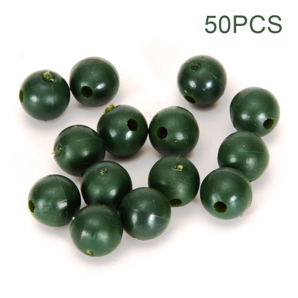 50pcs Carp Fishing Beads Round/Soft Rubber/Floating Shock Impact Rig Bead 6/8mm