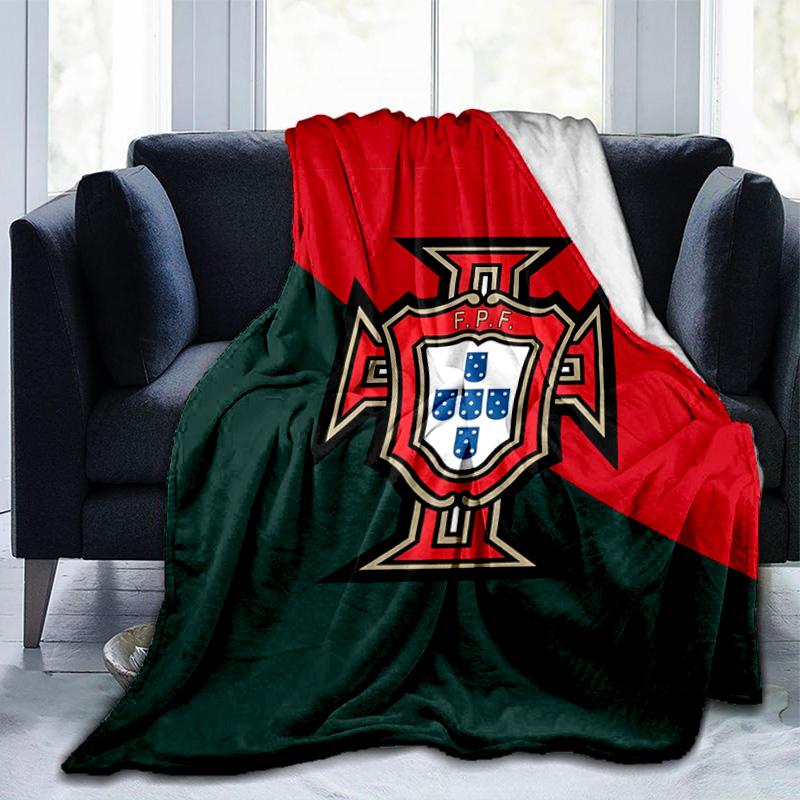 Portuguese Football Federation Crest Blanket Suitable for Sofas, Beds, Offices, And Camping - Perfect Gift for Halloween Christmas