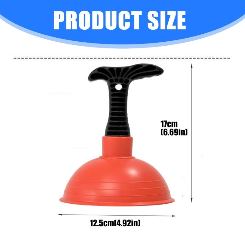 Ergonomic Grip Mini Drain Plunger with Heavy Duty Rubber Cup for Powerful Suction Unclog Slow Drains in Kitchens Bathrooms Compact Size