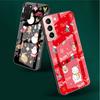 Стеклянный чехол со снеговиком и рождественским рисунком для Samsung Galaxy S22 S20 FE S21 Plus, чехол для телефона S10 5G S9 Note 20 Ultra 10 Lite Shell