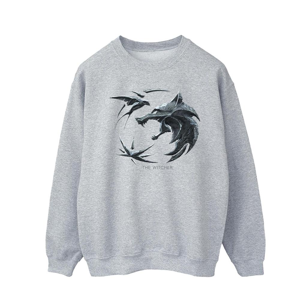 Netflix Mens The Witcher Wolf Logo Sweatshirt