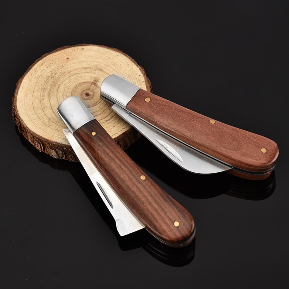 Острый садовый нож для обрезки, односторонний открытый нож из нержавеющей стали, складной садовый резак для прививки