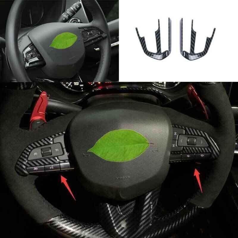 Carbon Fiber Cover Trim 2PCS Steering Wheel Button 2020-2024 For Cadillac CT5